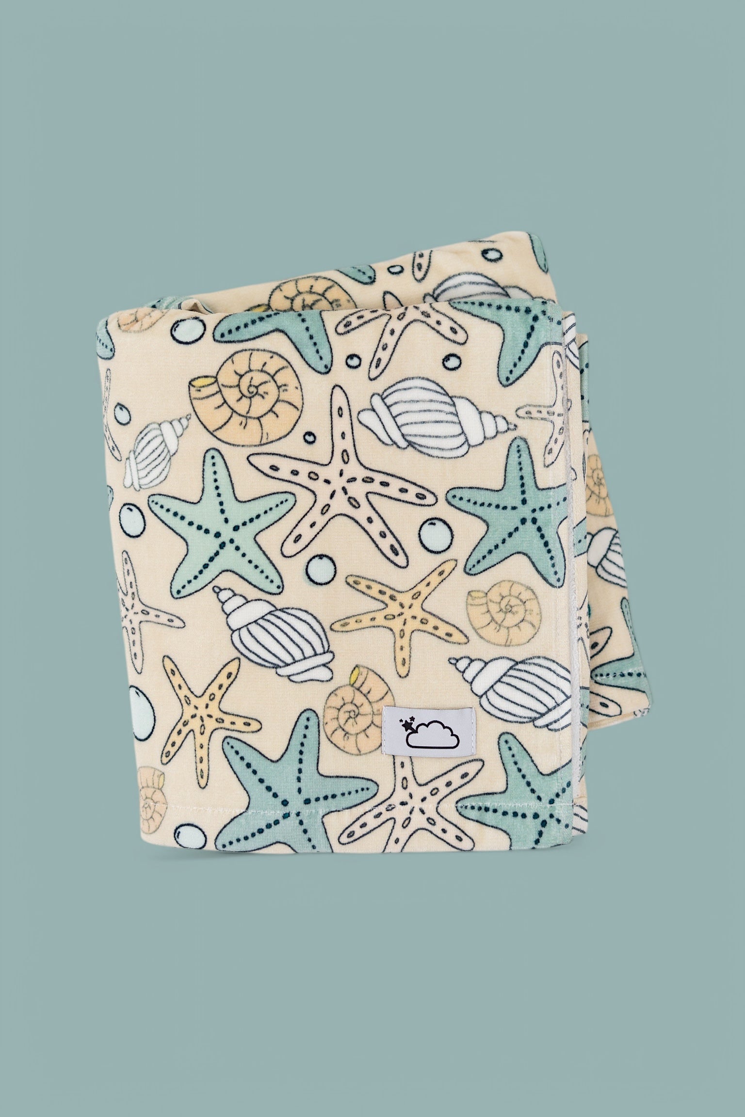 DREAM BIG LITTLE CO Ocean Treasures Dream Towel Beach Pattern With Starfish ShellsEveretts Place