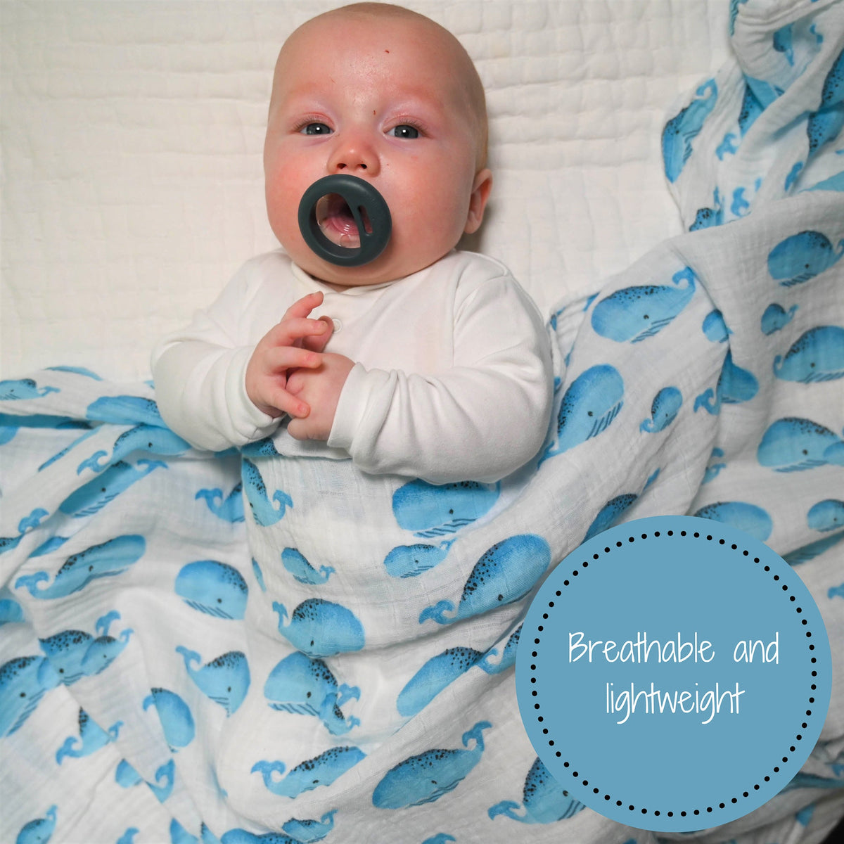 Whale, Whale, Whale Swaddle Blanket by LollyBanks
