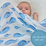 Whale, Whale, Whale Swaddle Blanket by LollyBanks