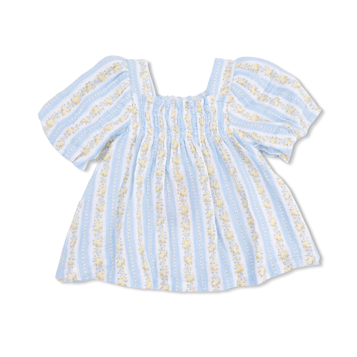Angel Dear Odalys Floral Stripe - Puff Sleeve Dress with Bloomer - 