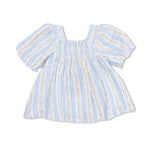 Angel Dear Odalys Floral Stripe - Puff Sleeve Dress with Bloomer - 