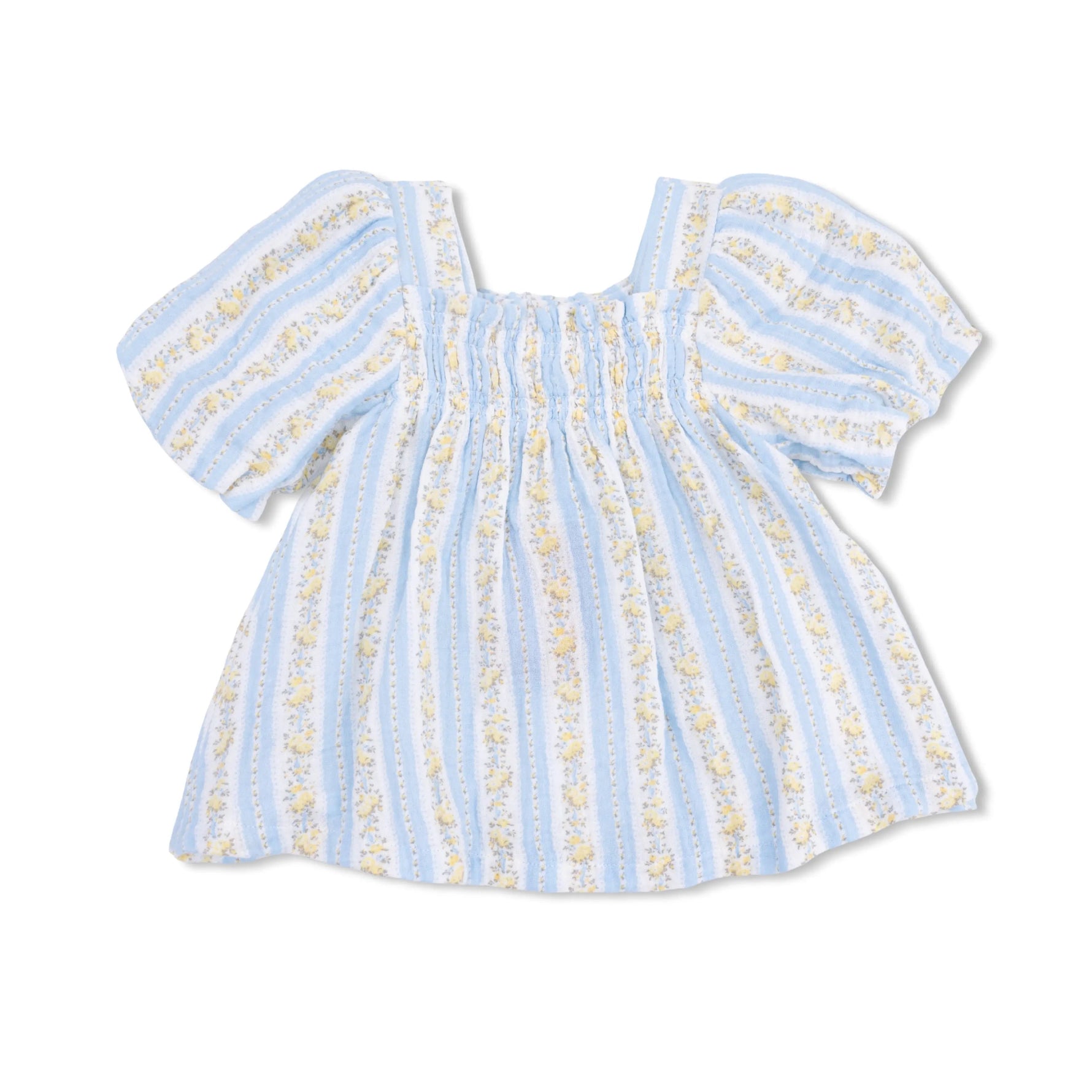 Angel Dear Odalys Floral Stripe - Puff Sleeve Dress with Bloomer - 