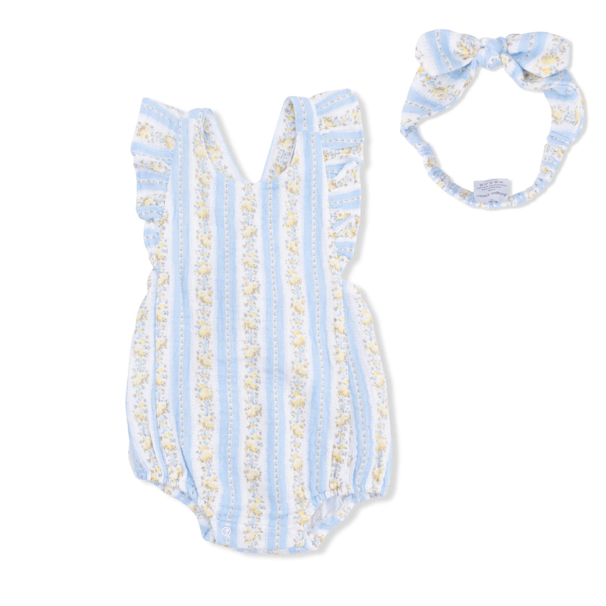 Angel Dear Odalys Floral Stripe - Sunsuit & Headband - 