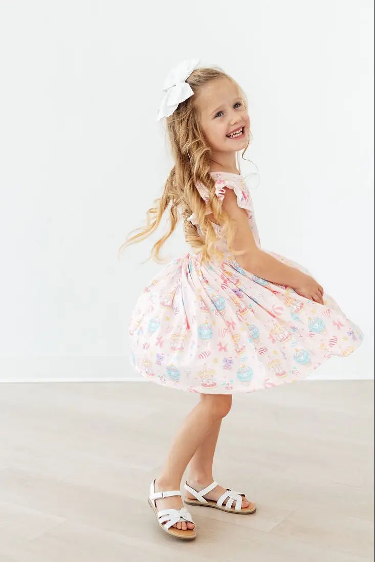 Mila & Rose ® Off to the Circus Flutter Sleeve Twirl Dress - 