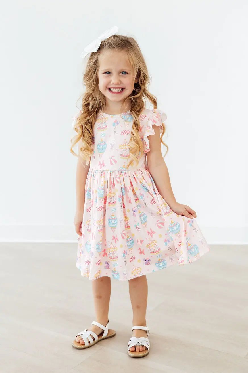 Mila & Rose ® Off to the Circus Flutter Sleeve Twirl Dress - 