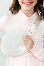 Mila & Rose ® Off White Fleece Belt Bag - 
