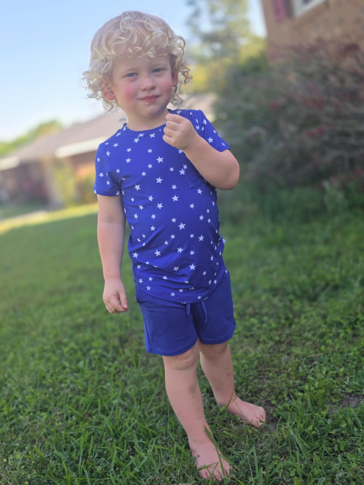 Dragonfly Dreams Bamboo Oh My Stars 2 Piece Pocket T-Shirt and Shorts Set