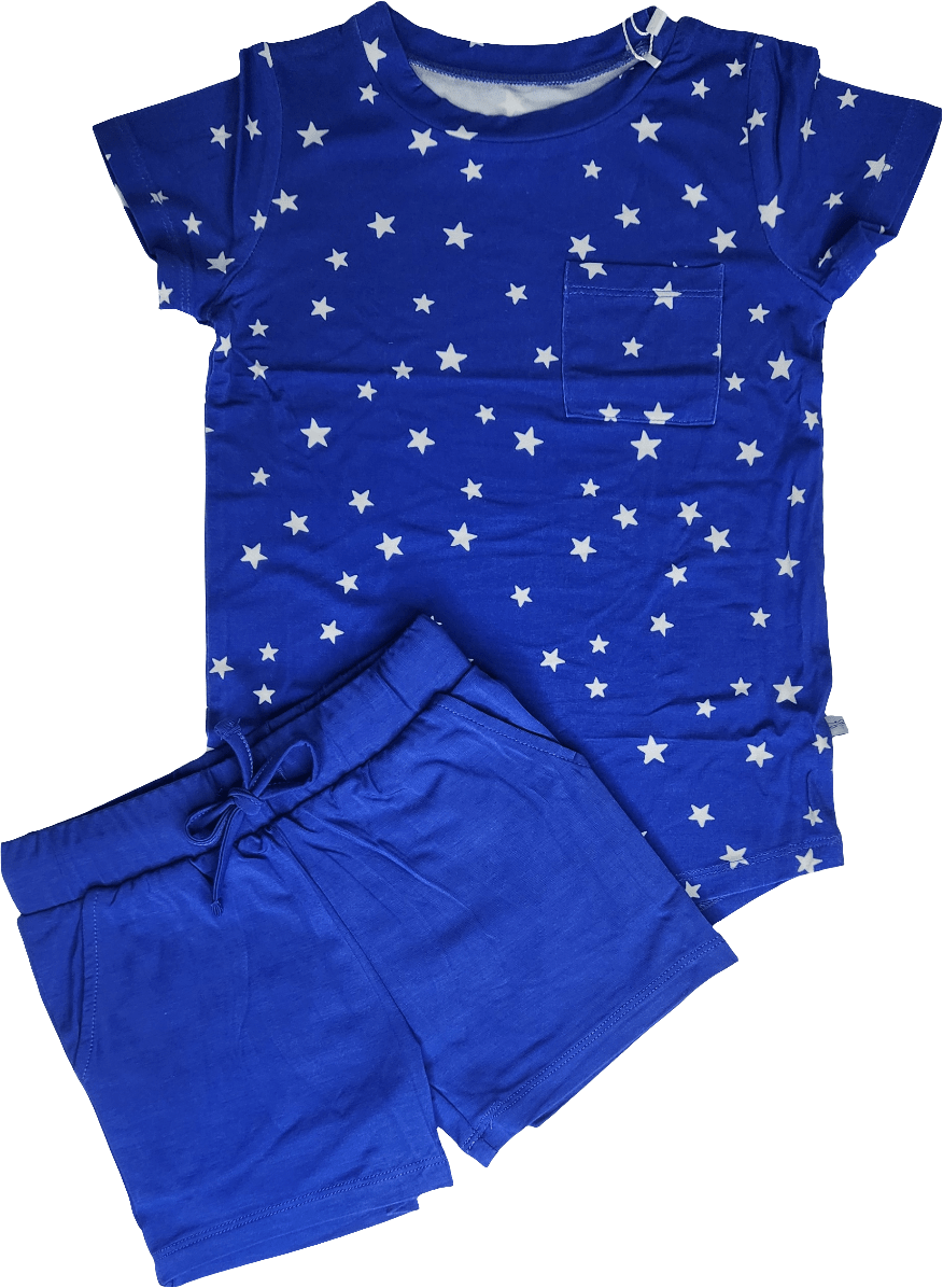 Dragonfly Dreams Bamboo Oh My Stars 2 Piece Pocket T-Shirt and Shorts Set