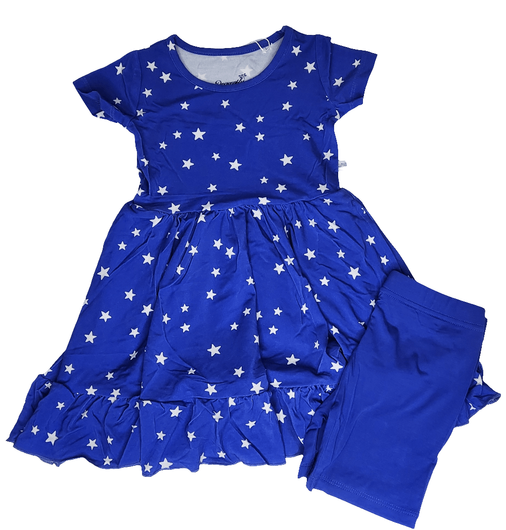 Dragonfly Dreams Bamboo Oh My Stars Twirl Dress with Pockets & Shorts Set