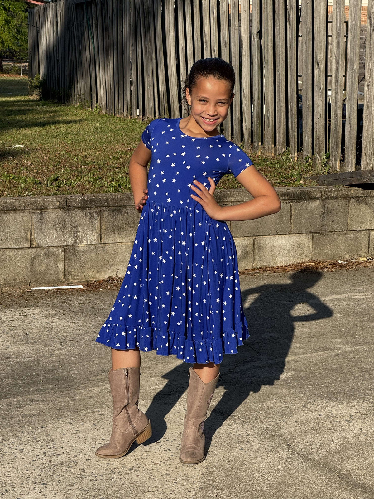 Dragonfly Dreams Bamboo Oh My Stars Twirl Dress with Pockets & Shorts Set