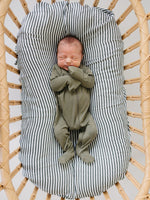 Mebie Baby Olive Bamboo Footed Zipper - 
