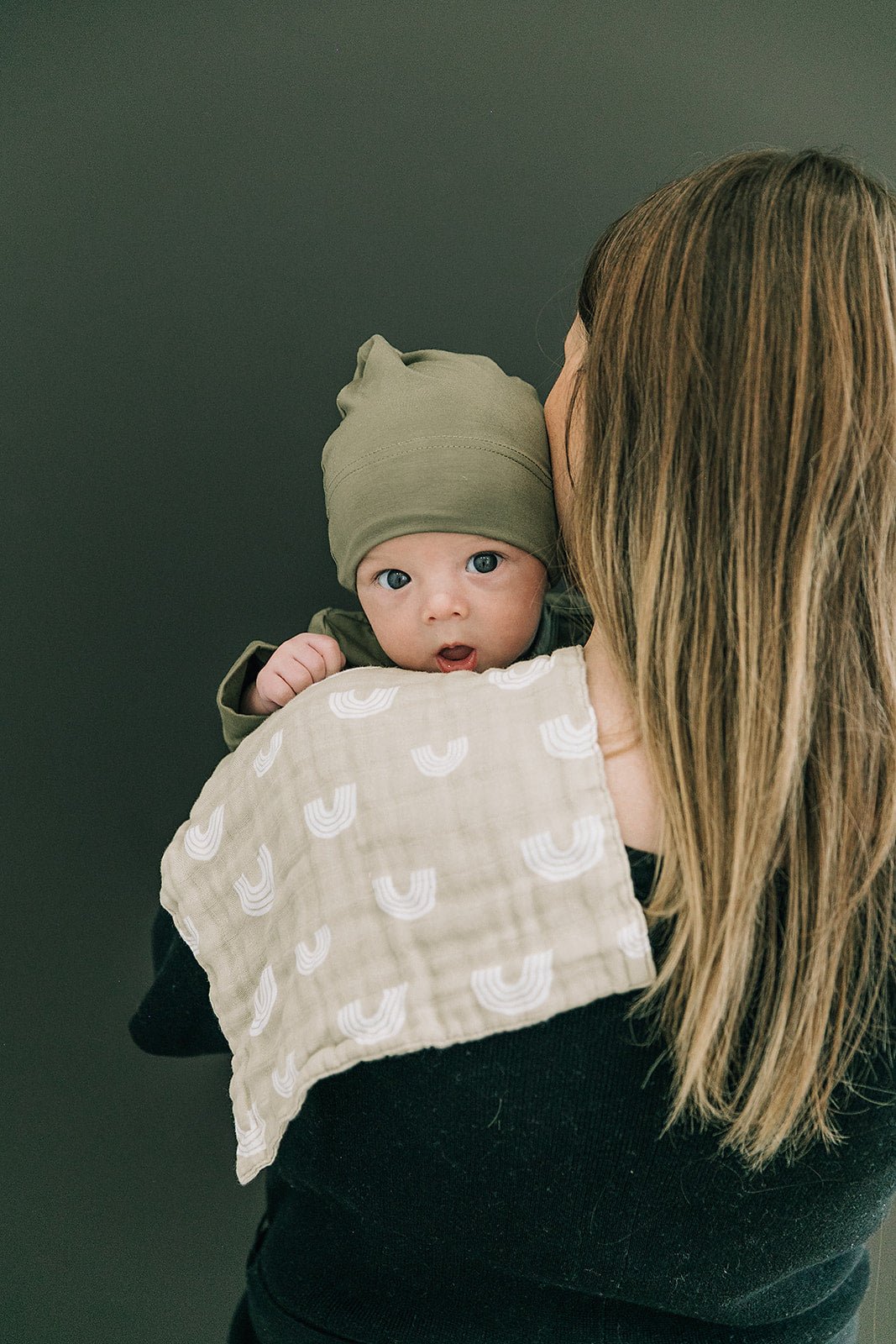 Mebie Baby Olive Bamboo Newborn Knot Hat - 