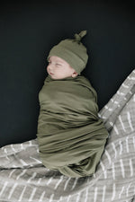 Mebie Baby Olive Bamboo Newborn Knot Hat - 
