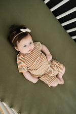 Mebie Baby Olive Bamboo Stretch Crib Sheet - 