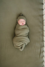 Mebie Baby Olive Bamboo Stretch Crib Sheet - 