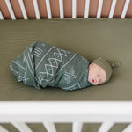 Mebie Baby Olive Bamboo Stretch Crib Sheet - 