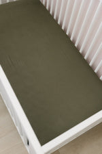 Mebie Baby Olive Bamboo Stretch Crib Sheet - 