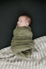 Mebie Baby Olive Bamboo Stretch Swaddle for Baby Soft Lightweight and Comfortable - 