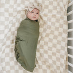 Mebie Baby Olive Bamboo Stretch Swaddle for Baby Soft Lightweight and Comfortable - 