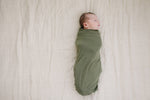Mebie Baby Olive Bamboo Stretch Swaddle for Baby Soft Lightweight and Comfortable - 