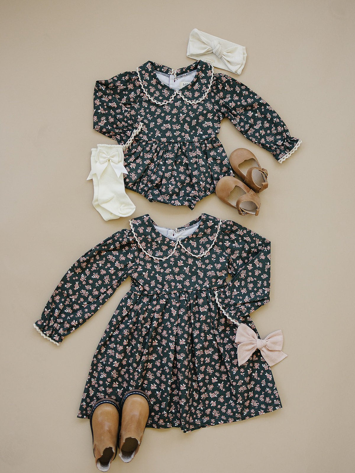 Mebie Baby Olive Bloom Dress - 
