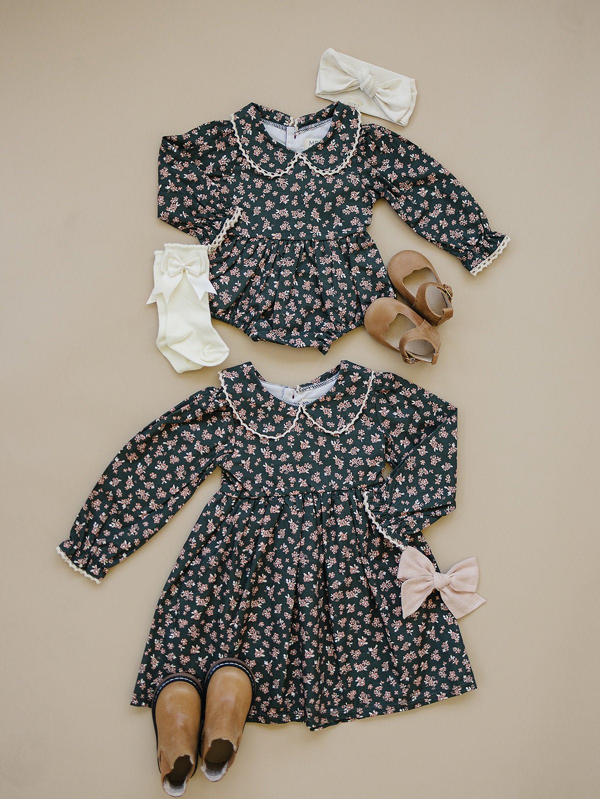 Mebie Baby Olive Bloom Dress - 