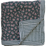 Mebie Baby Olive Bloom + Green Stripes Muslin Quilt - 