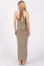 PinkBlush Olive Crochet Knit Ruffle Strap Midi Dress - 