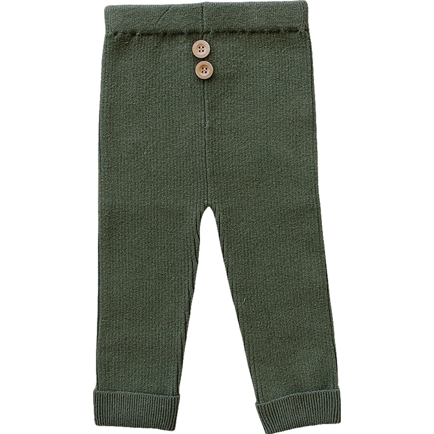 Mebie Baby Olive Knit Leggings For Kids Baby Toddler Soft Comfort - 