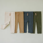 Mebie Baby Olive Knit Leggings For Kids Baby Toddler Soft Comfort - 