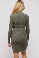 PinkBlush Olive Soft Brushed Knit Long Sleeve Maternity Dress - 