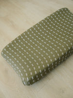 Mebie Baby Olive Strokes Muslin Changing Pad Cover - 