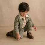 Organic Twill Button Jacket - Olive by Makemake Organics