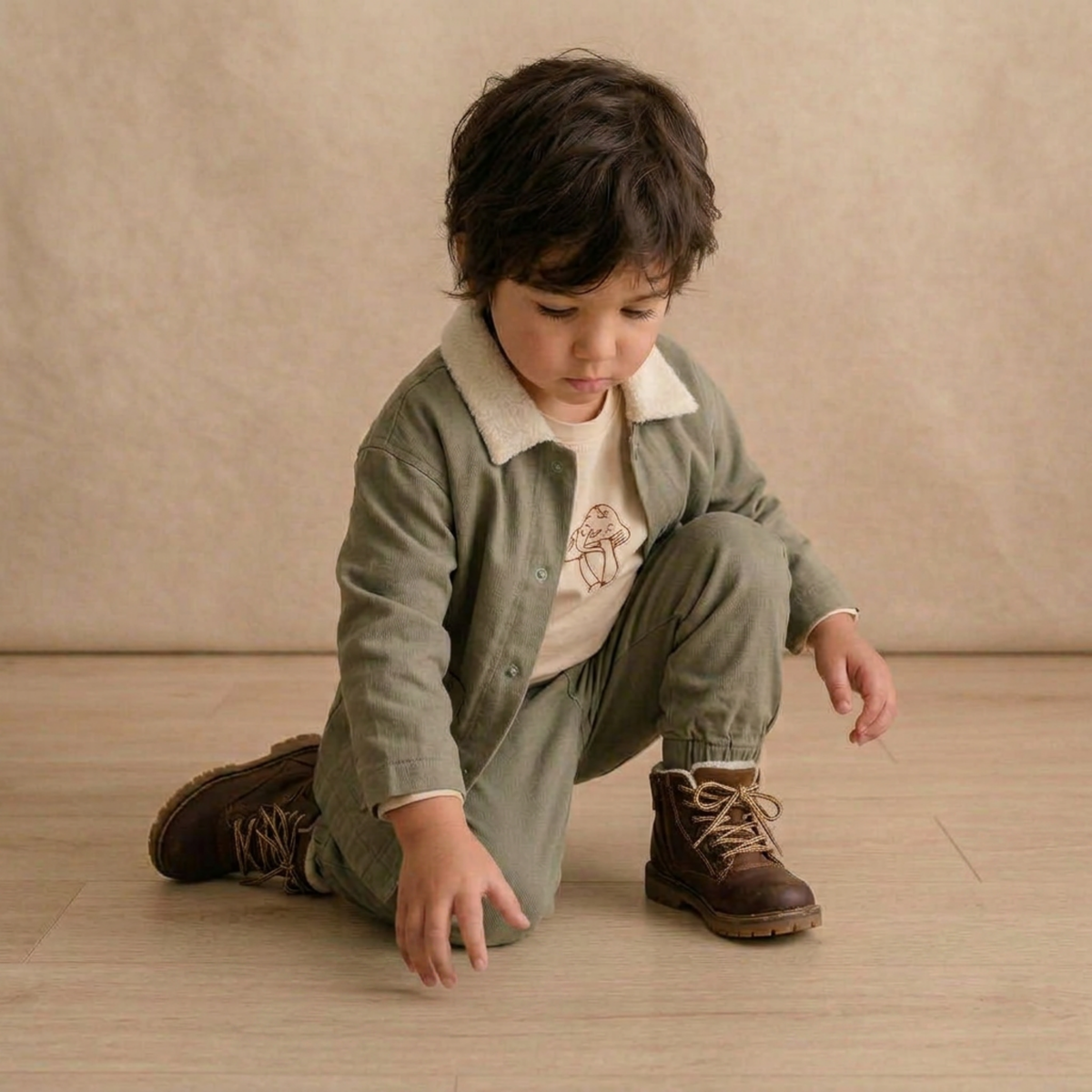 Organic Twill Button Jacket - Olive by Makemake Organics