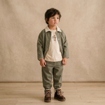 Organic Twill Button Jacket - Olive by Makemake Organics