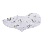 Newcastle Classics On The Savannah Heart Bib 2 Pack Soft Bamboo Muslin for Babies - 