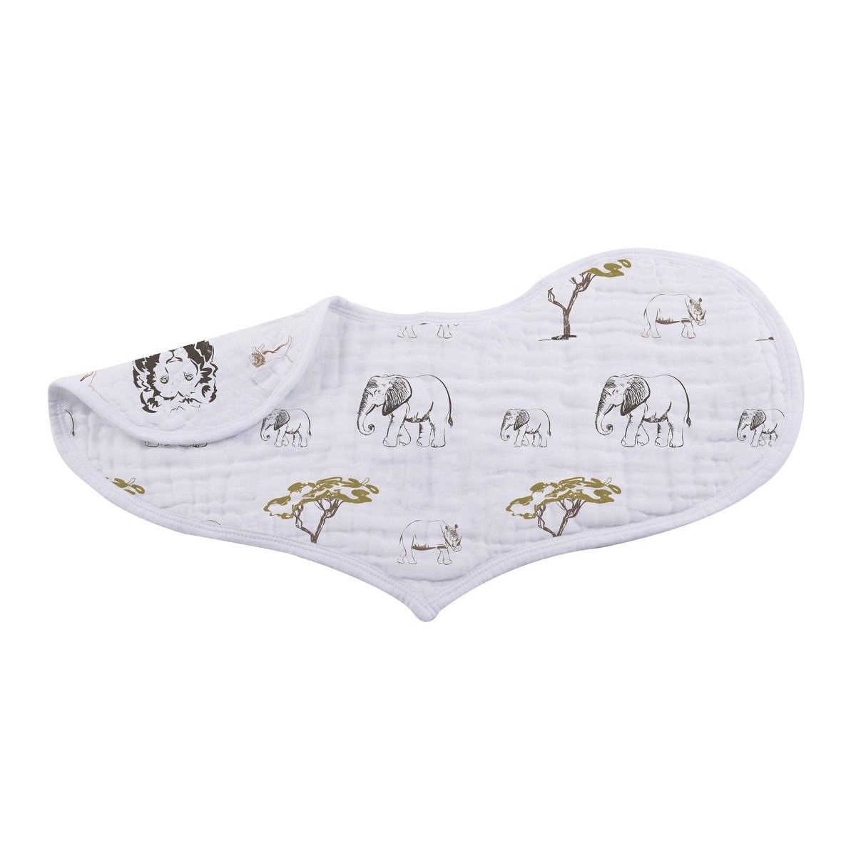 Newcastle Classics On The Savannah Heart Bib 2 Pack Soft Bamboo Muslin for Babies - 