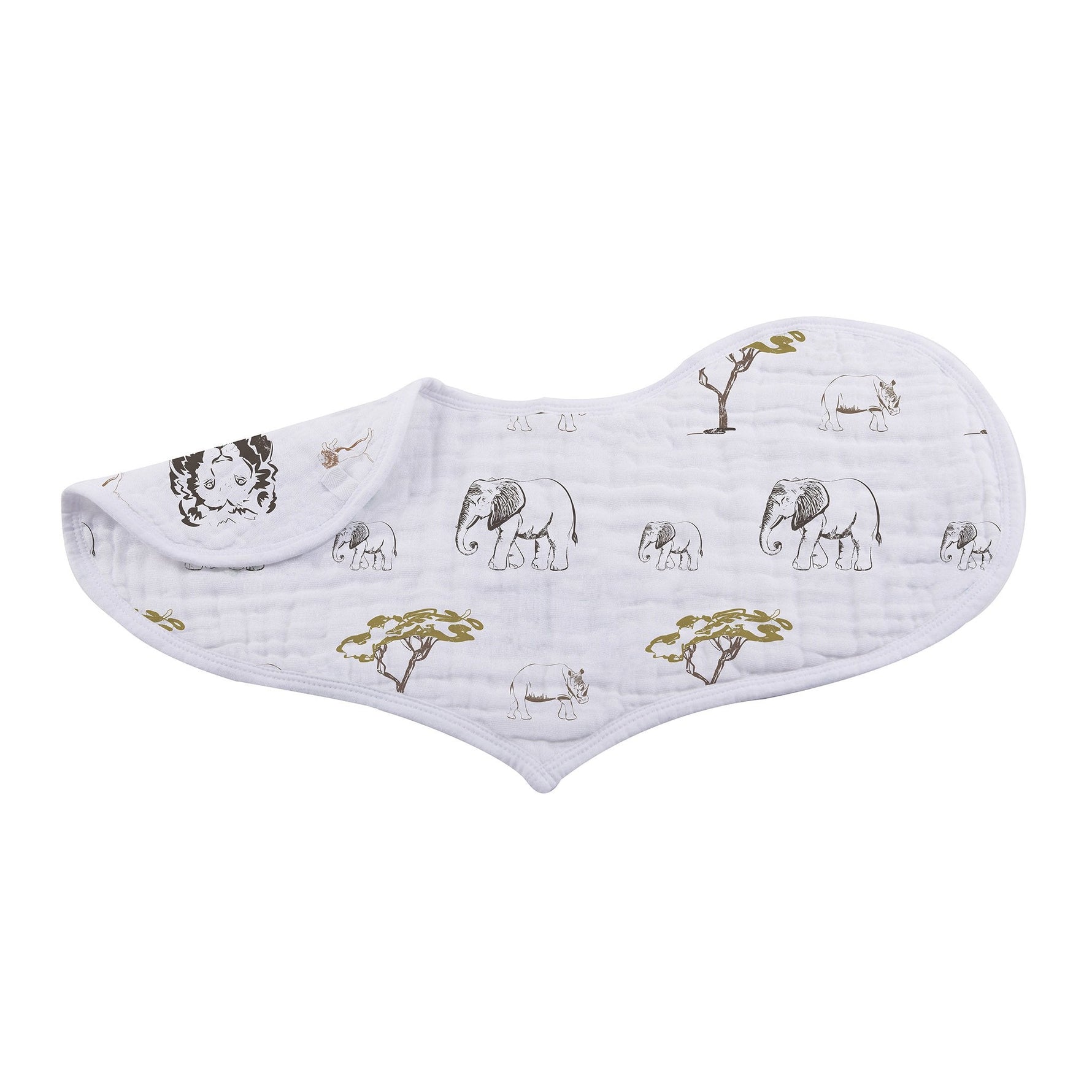 Newcastle Classics On The Savannah Heart Bib 2 Pack Soft Bamboo Muslin for Babies - Baby & Toddler > Nursing & Feeding > Feeding Essentials > Bibs Heart Bib