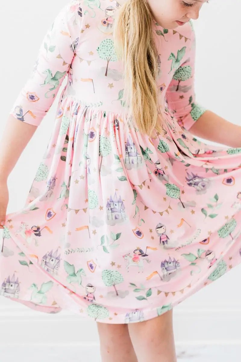 Mila & Rose ® Once Upon a Time 3/4 Sleeve Pocket Twirl Dress - 