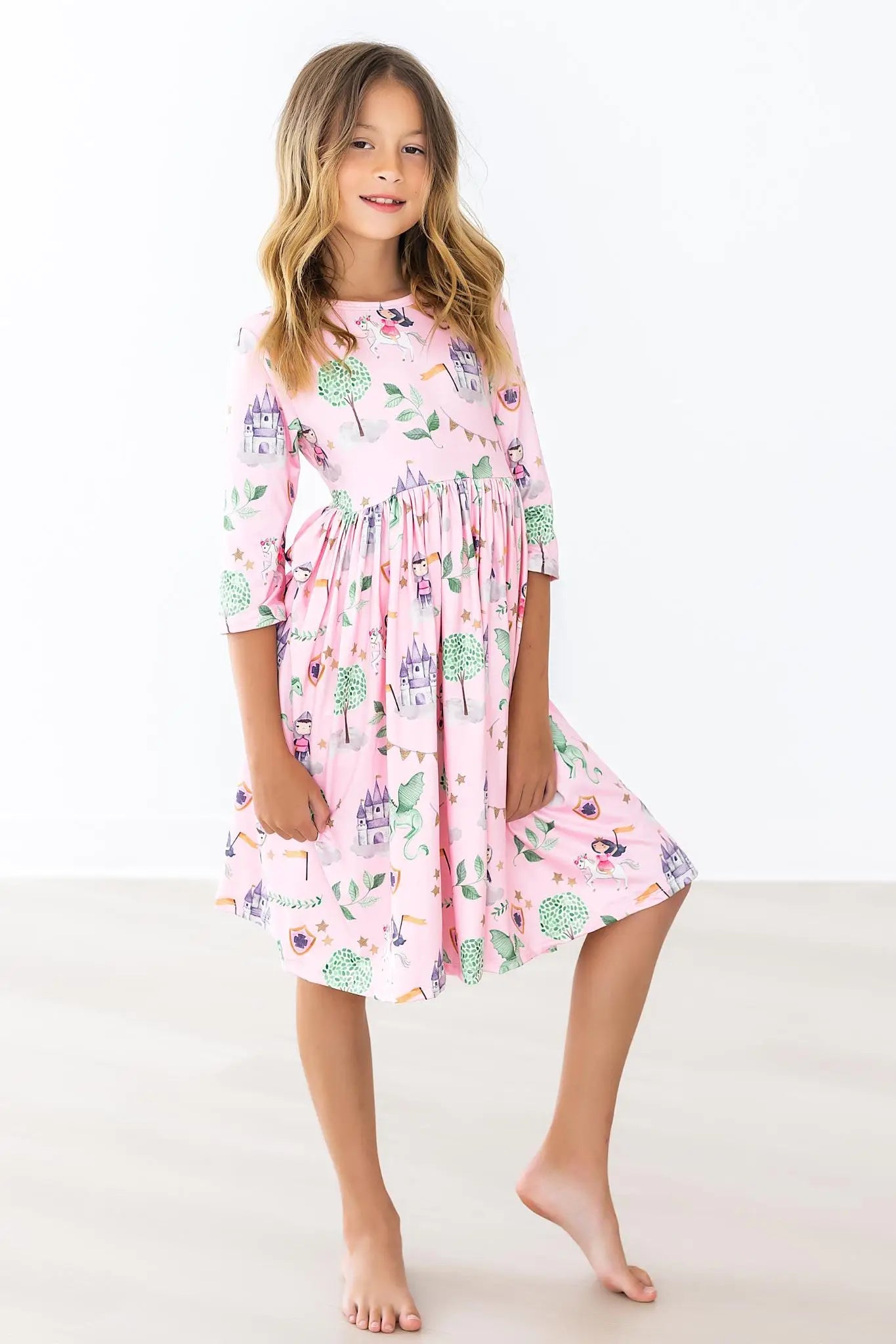 Mila & Rose ® Once Upon a Time 3/4 Sleeve Pocket Twirl Dress - 