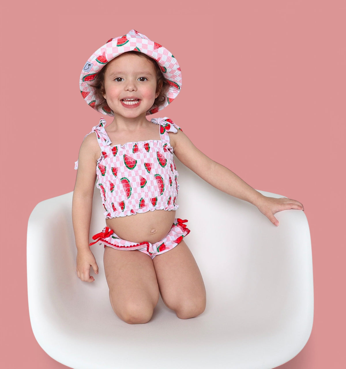 DREAM BIG LITTLE CO ONE IN A MELON DREAM SMOCKED TANKINI TWO PIECE SWIM SUITEveretts Place