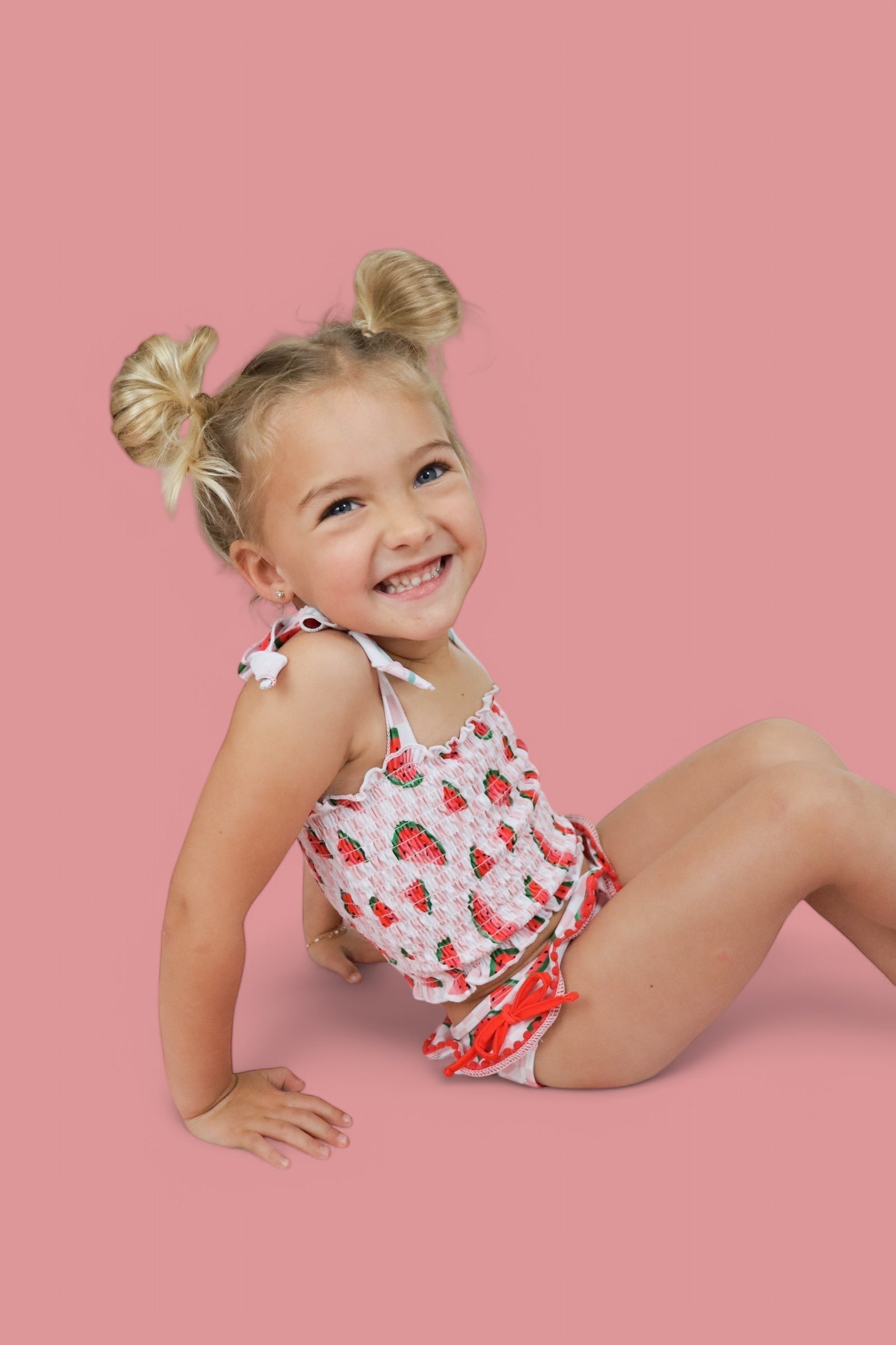DREAM BIG LITTLE CO ONE IN A MELON DREAM SMOCKED TANKINI TWO PIECE SWIM SUITEveretts Place