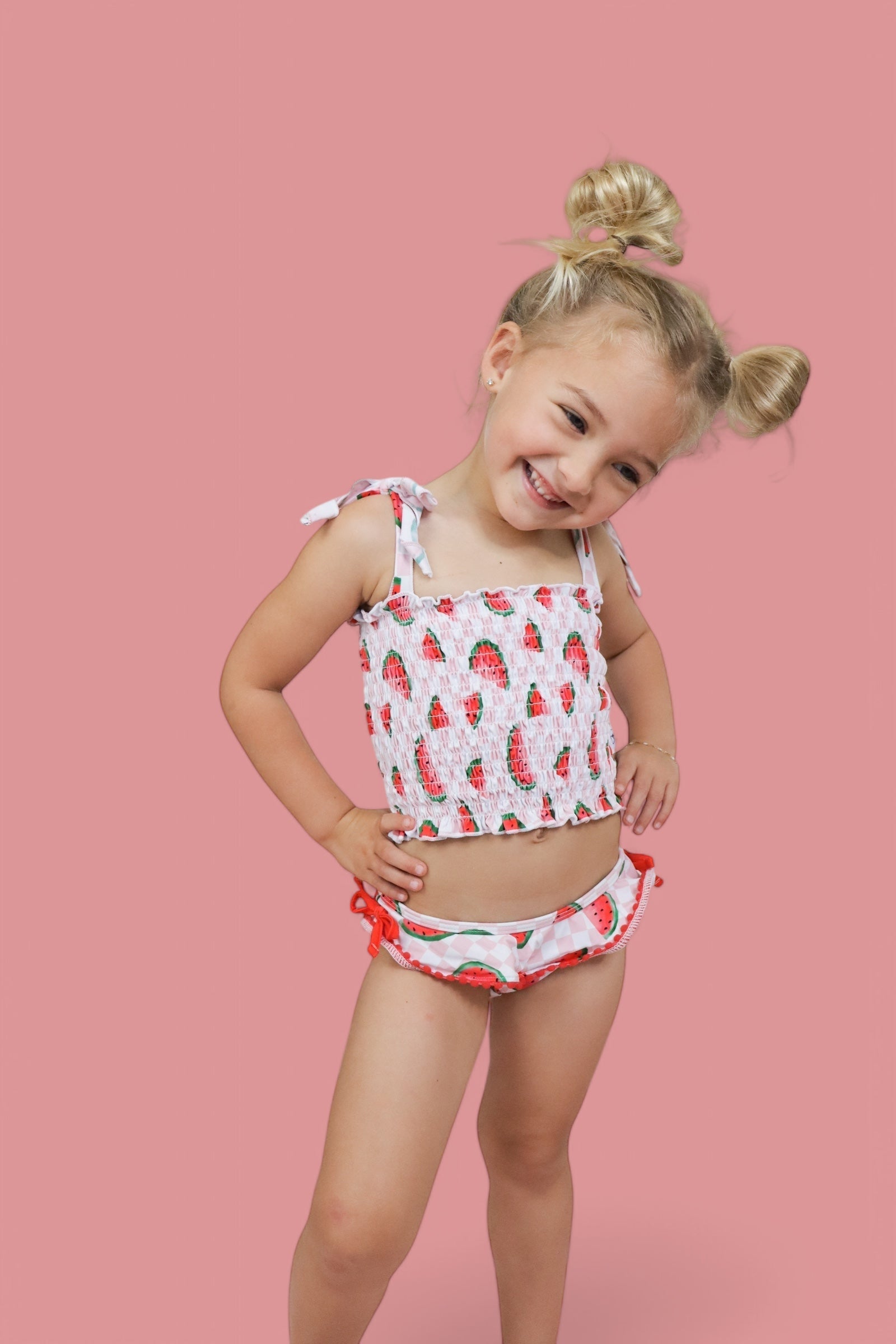 DREAM BIG LITTLE CO ONE IN A MELON DREAM SMOCKED TANKINI TWO PIECE SWIM SUITEveretts Place