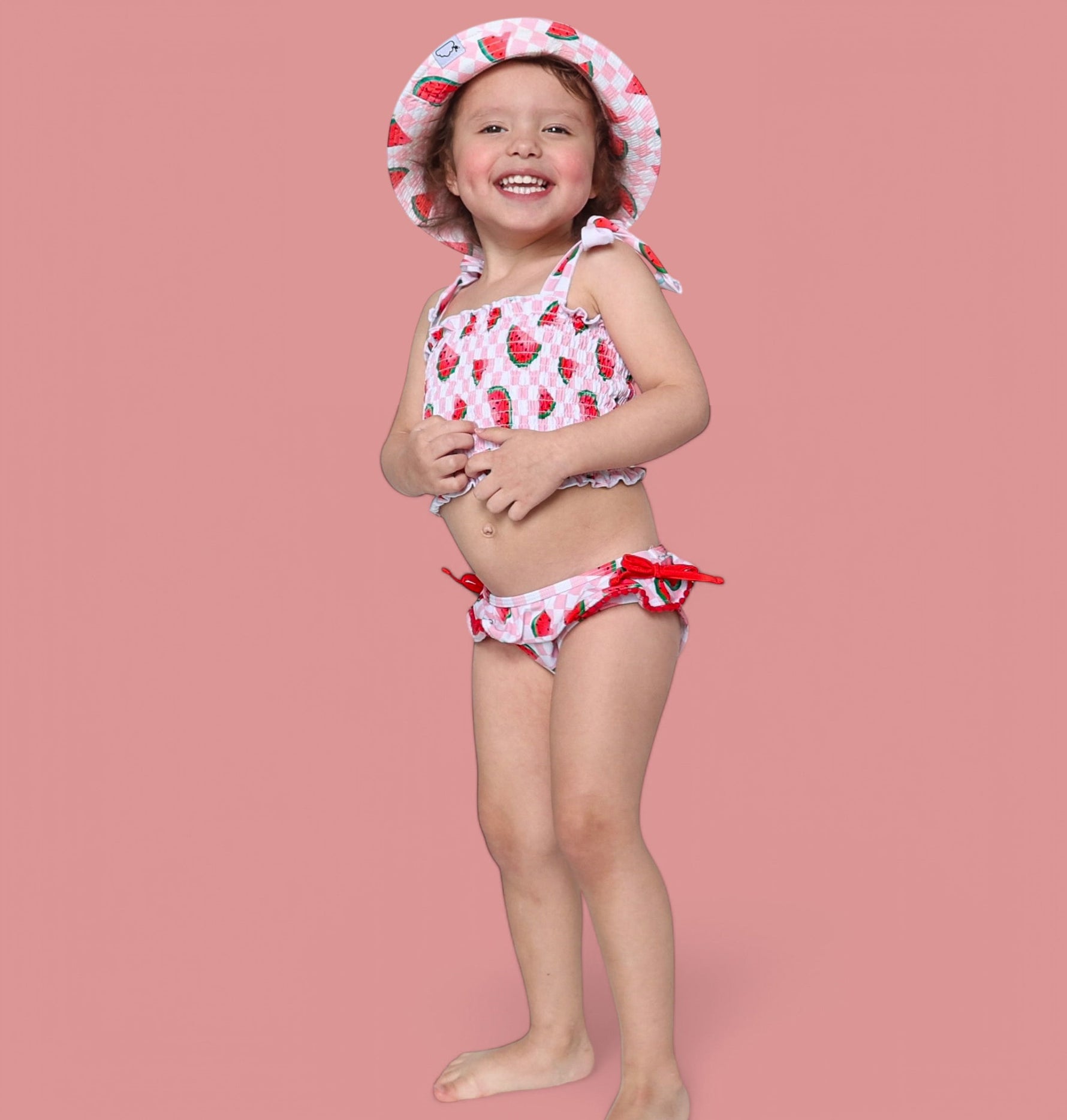 DREAM BIG LITTLE CO ONE IN A MELON DREAM SMOCKED TANKINI TWO PIECE SWIM SUITEveretts Place