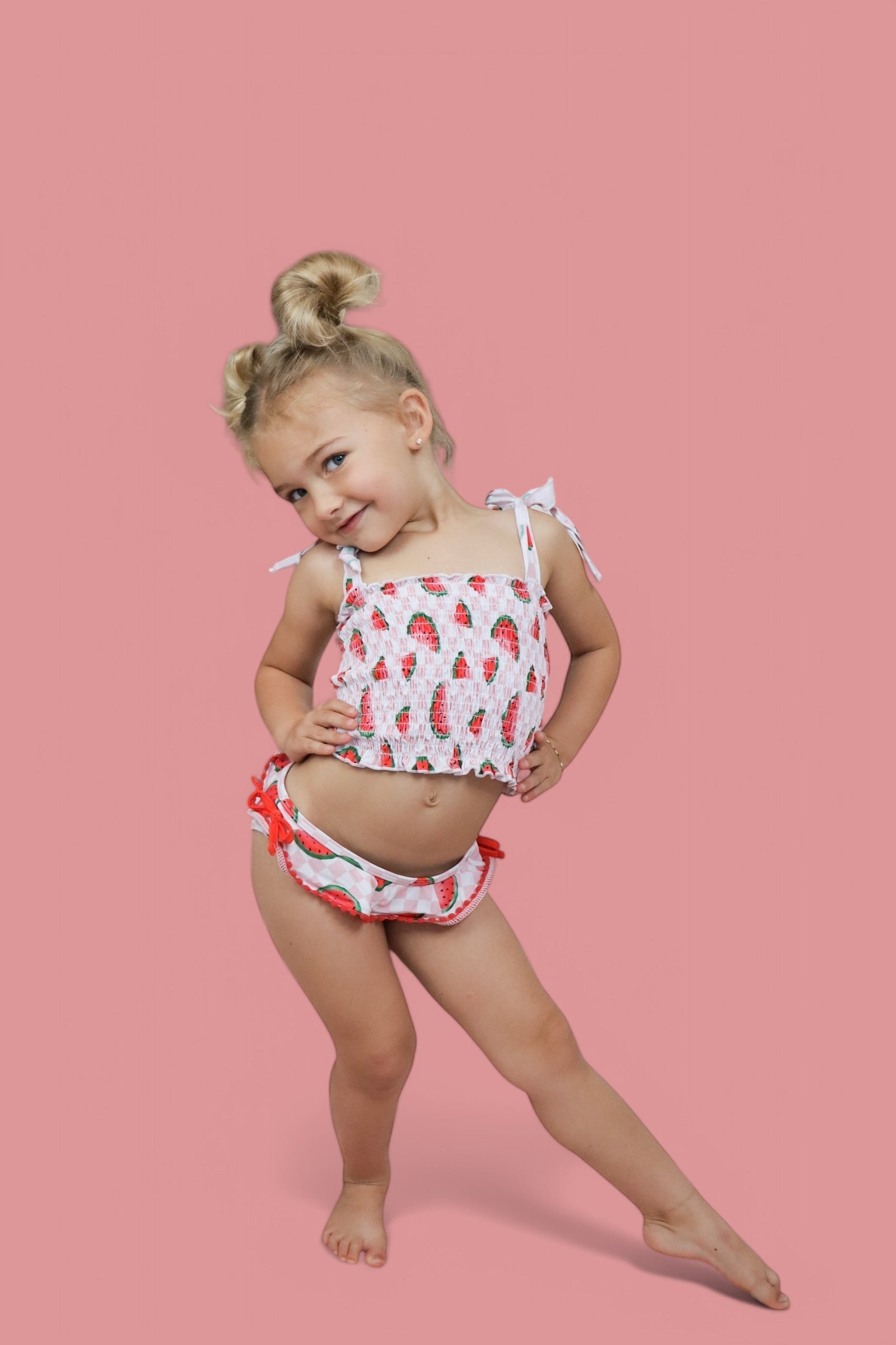 DREAM BIG LITTLE CO ONE IN A MELON DREAM SMOCKED TANKINI TWO PIECE SWIM SUITEveretts Place