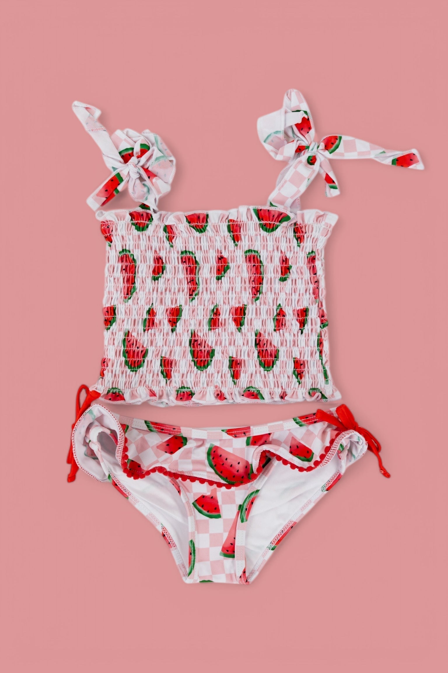DREAM BIG LITTLE CO ONE IN A MELON DREAM SMOCKED TANKINI TWO PIECE SWIM SUITEveretts Place