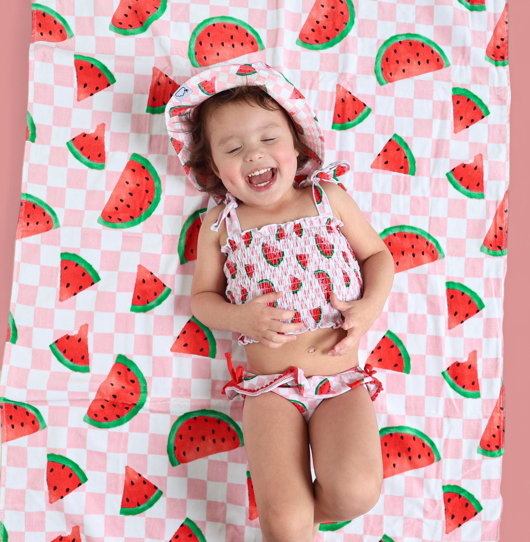 DREAM BIG LITTLE CO ONE IN A MELON DREAM SMOCKED TANKINI TWO PIECE SWIM SUITEveretts Place