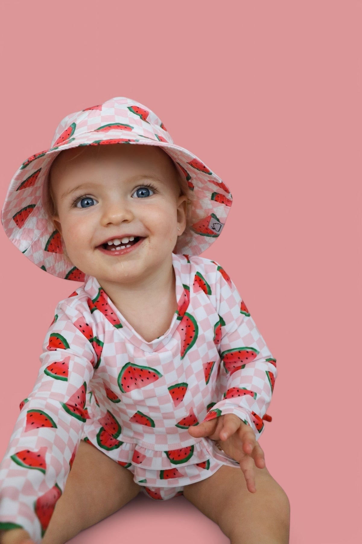 DREAM BIG LITTLE CO ONE IN A MELON DREAM TWO PIECE RASH GUARD RUFFLE SWIM SUITEveretts Place