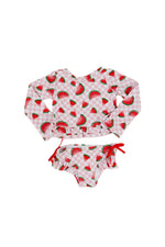 DREAM BIG LITTLE CO ONE IN A MELON DREAM TWO PIECE RASH GUARD RUFFLE SWIM SUITEveretts Place