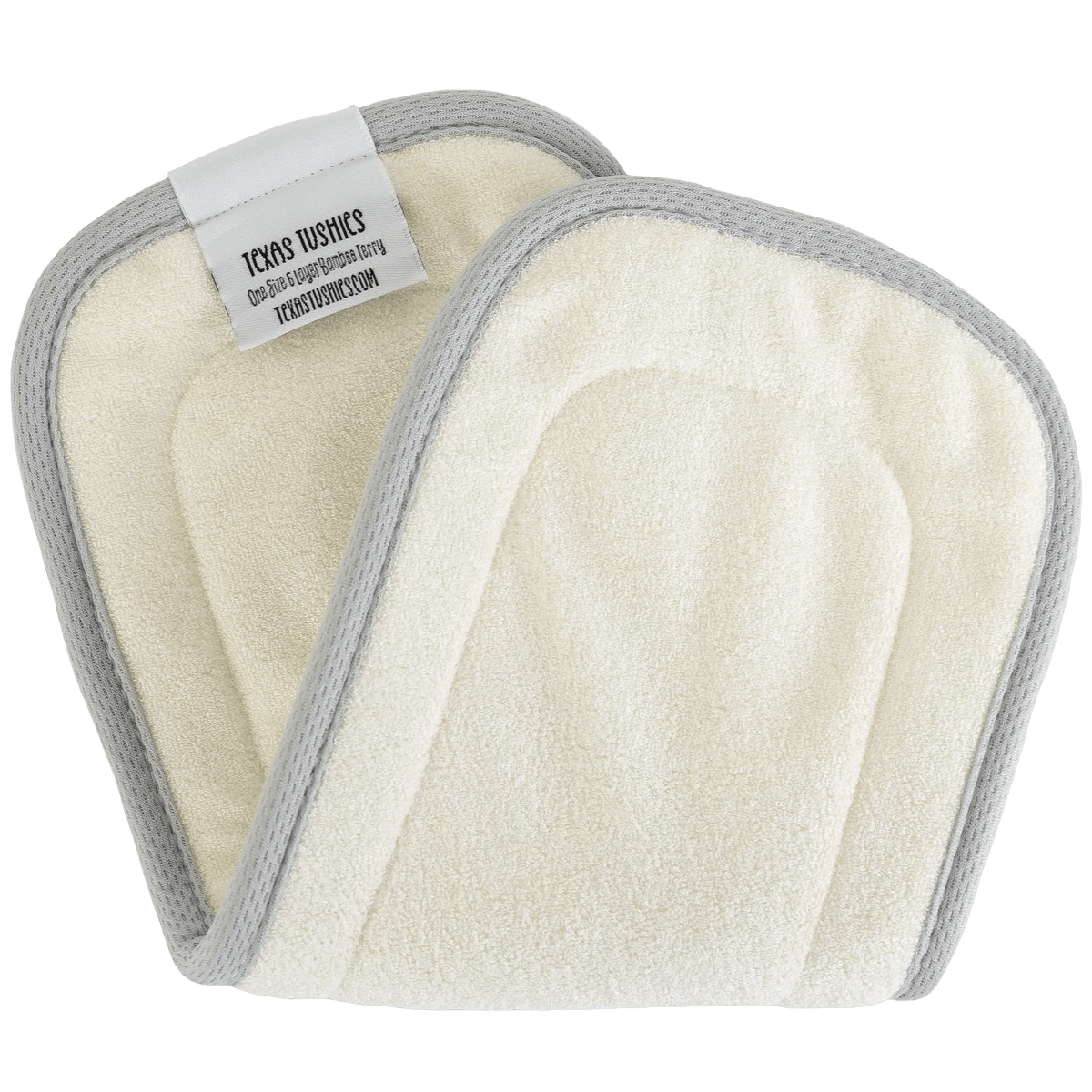 Texas Tushies One Size - 6 layer Natural Fiber Cloth Diaper Inserts with Snap - 